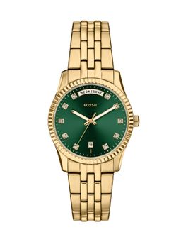 Fossil - Green Scarlette Gold Toned Women Quartz Watch (ES5460) (M)