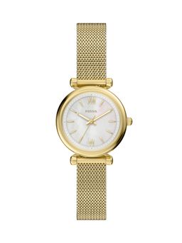 Fossil - White Carlie Gold Toned Women Quartz Watch (ES5462) (M)