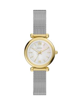 Fossil - White Carlie Gold Toned Women Quartz Watch (ES5463) (M)