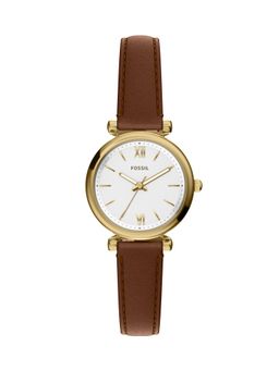 Fossil - White Carlie Gold Toned Women Quartz Watch (ES5464) (M)