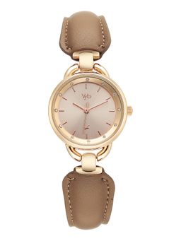 Fastrack - Vyb Muse Quartz Rose Gold Dial Gold Pu Leather & Alloy Strap (FV60114WD01W) (M)