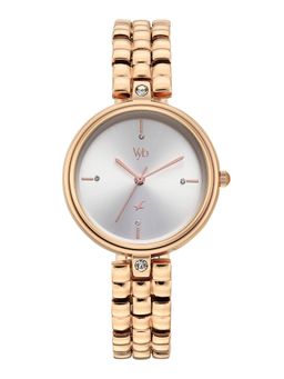 Fastrack - Vyb Iconique Quartz Silver Dial Rose Gold Zinc Alloy Strap (FV60115WM01W) (M)