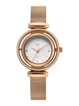 Fastrack - Vyb Celeste Quartz White Dial Rose Gold Stainless Steel Strap (FV60118WM01W) (M)