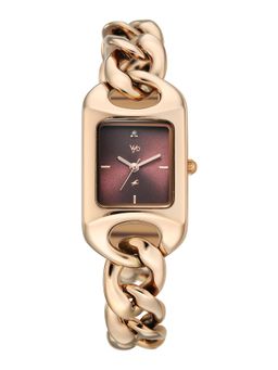 Fastrack - Vyb Prodigy Quartz Burgundy Dial Rose Gold Alloy Strap (FV60125WM01W) (M)
