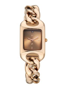 Fastrack - Vyb Prodigy Quartz Mocha Brown Dial Rose Gold Alloy Strap (FV60125WM02W) (M)