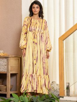 HOUSE OF JAMOTI - Mirage Yellow Shibori Maxi Dress