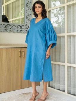 HOUSE OF JAMOTI - Sky Blue Mist Midi Dress