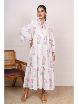 NAVYAS FASHION - Floral V-Neck Maxi Dress