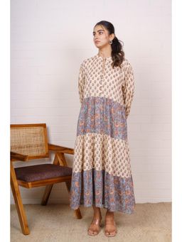NAVYAS FASHION - Vintage Block Tiered Maxi Dress