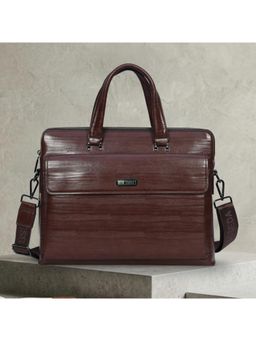 ESBEDA - Brown Sterling Office Laptop Bag With Detachable Strap (M)