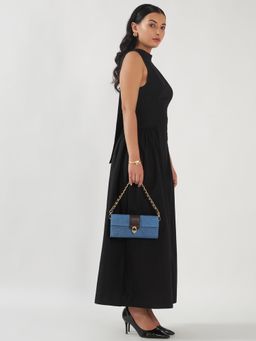 THE GUSTO - Barrel Light Denim Clutch With Detachable Strap
