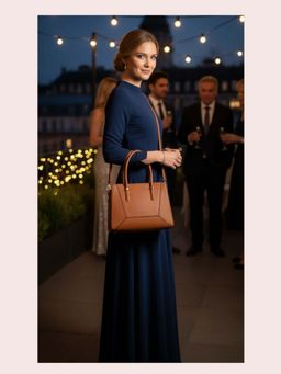 CrossKulture - Women Structured Handheld Handbag With Detachable Strap - Brown