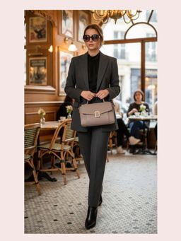 CrossKulture - Women Structured Handheld Handbag With Detachable Strap - Taupe