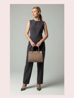 CrossKulture - Women Structured Handheld Handbag With Detachable Strap - Brown