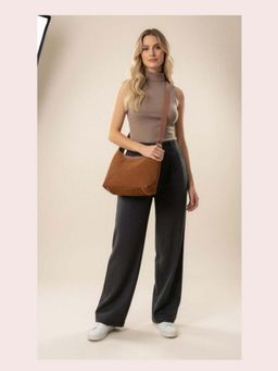 CrossKulture - Women Structured Handheld Handbag - Brown