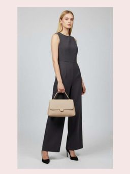 CrossKulture - Women Structured Handheld Handbag With Detachable Strap - Beige