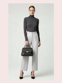 CrossKulture - Women Structured Handheld Handbag With Detachable Strap - Black