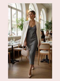 CrossKulture - Women Structured Handheld Handbag With Detachable Strap - Grey