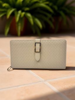 CrossKulture - Women Cream Woven Wallet
