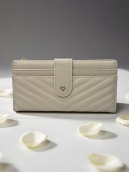 CrossKulture - Women Cream Self Design Wallet