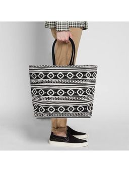 Earth Bags - Jute Tote Bag With Zipper (Black)