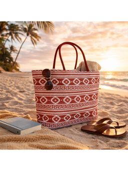 Earth Bags - Jute Tote Bag With Zipper (Brown)