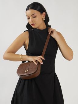 THE GUSTO - Women Orbit Sling Bag - Croco Tan