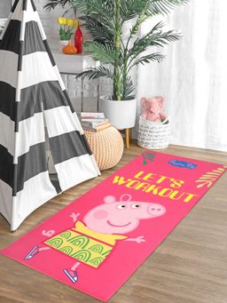 Saral Home - Peppa Pig Soft Microfiber Anti-Skid Excercise Mat-70X170 Cms-Pink