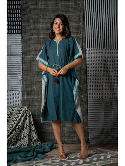 NAVYAS FASHION - Teal Printed Kaftan