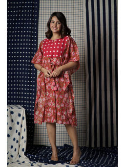 NAVYAS FASHION - Red Floral Printed Kaftan
