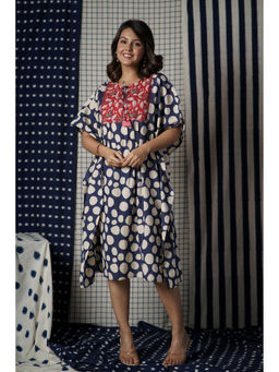 NAVYAS FASHION - Blue Circle Printed Kaftan
