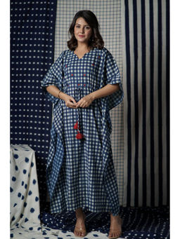 NAVYAS FASHION - Indigo Checks Kaftan