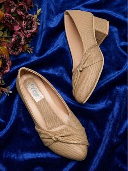 Tiny Bugs - Girls Party Wear Embellished Pump Heels - Beige