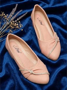 Tiny Bugs - Girls Party Wear Embellished Pump Heels - Peach