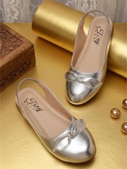 Tiny Bugs - Girls Back Open Embellished Sandals - Silver