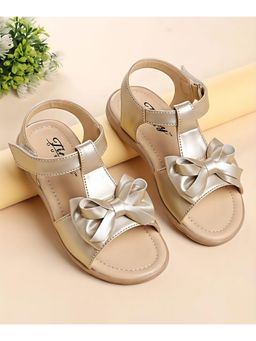 Tiny Bugs - Girls Bow Embellished Sandals - Gold
