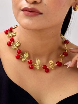 AMOSSH - Cherry Waterproof 18K Gold Plated Necklace