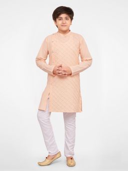 Jeetethnics - Boys Peach Kurta Pyjama Set (Set of 2)