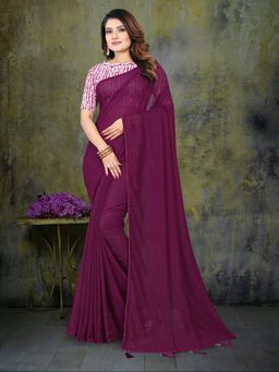 Shrithi Fashion Fab - Women New Latest Designer Polyester Saree with Unstitched Blouse
