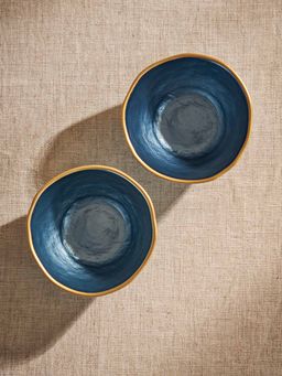 Pure Home + Living - Set of 2 Blue Dune Glass Bowls (S)