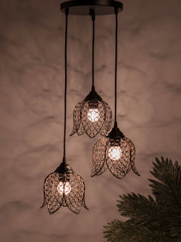Homesake - Round Cluster Black Lotus Hanging Light