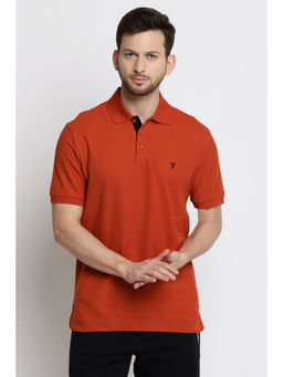 Van Heusen Innerwear - Men Athleisure Colour Fresh & Quick Dry Polo T-Shirt - Orange