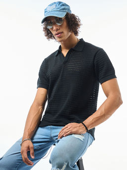 Bewakoof - Men Black Polo T-shirt