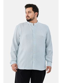 Snitch - Light Blue Stripes Regular Casual Plus Size Shirt for Men