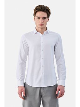 Snitch - White Full Sleeves Slim Formal Shirt for Men