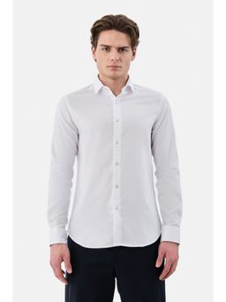 Snitch - White Full Sleeves Slim Formal Shirt for Men