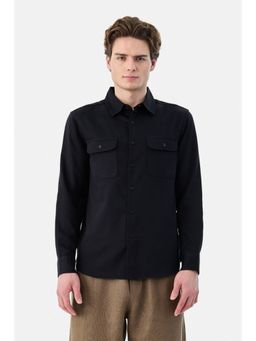 Snitch - Black Solid Full Sleeves Regular Shirt for Men