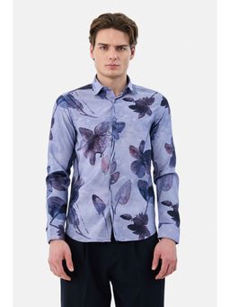 Snitch - Lavender Floral Full Sleeves Slim Casual Shirt for Men