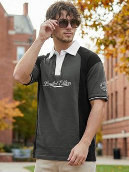 Bewakoof - Heavy Duty Men's Grey Oversized Polo T-Shirt