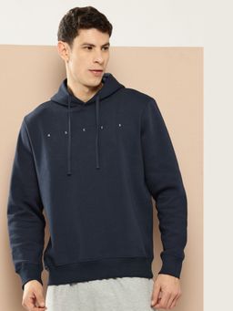 Alcis - Men Navy Blue Minimal Luxe Hoodie